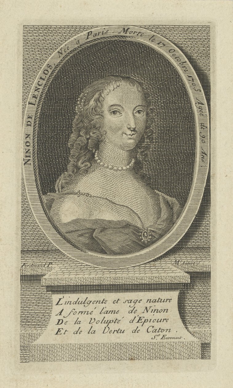 Portret van Ninon de Lenclos 1620-1705, ca. 1730 door Unbekannt