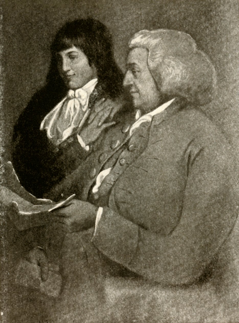 Portret van Samuel Shoemaker, in pruik, en zijn zoon door Unbekannt