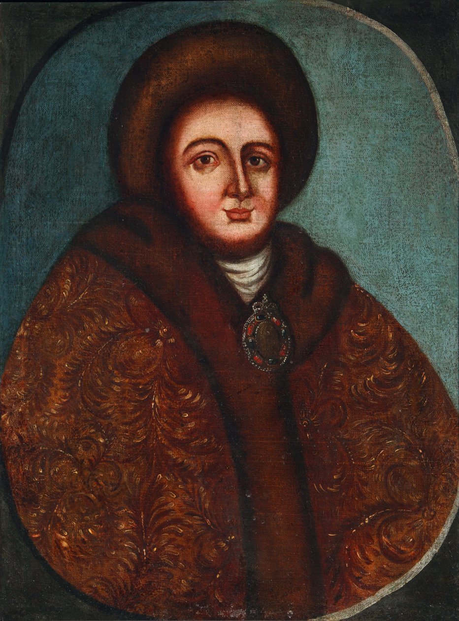 Portret van tsarina Evdokiya Feodorovna Lopukhina, de vrouw van tsaar Peter I van Rusland door Unbekannt