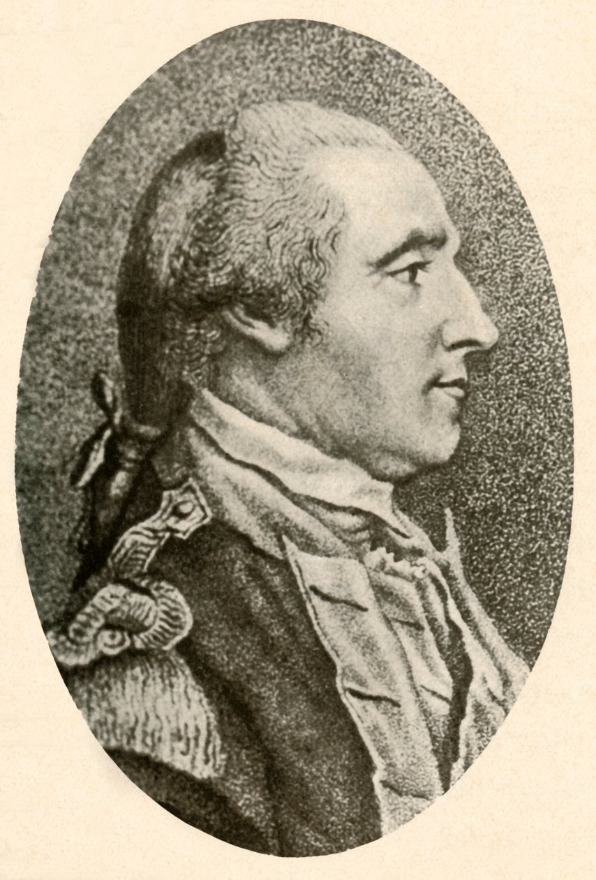 Portret van Washington, naar het leven getekend, met haar in varkensstaart, ca. 1770, 1937 door Unbekannt