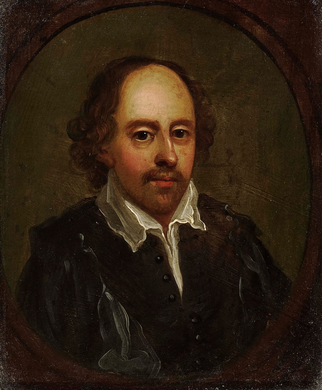 Portret van William Shakespeare 1564-1616, eerste helft van de 17e eeuw door Unbekannt