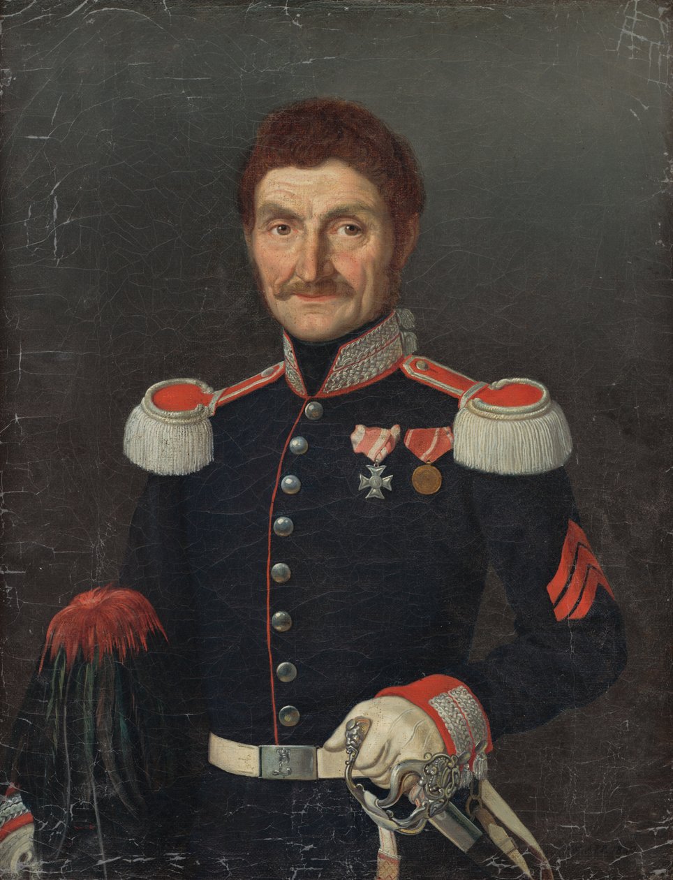 Portret van een man in uniform door Unbekannt