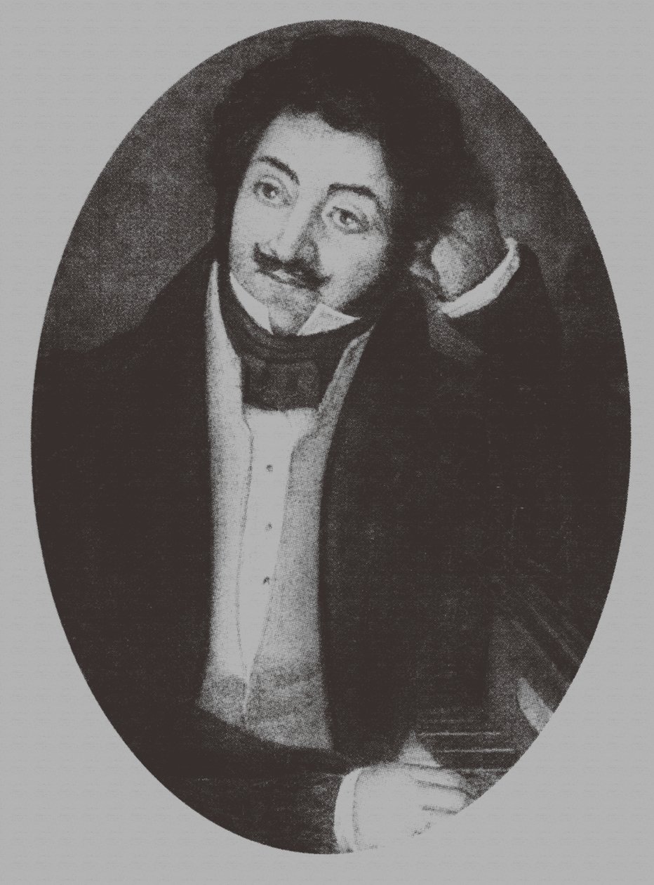 Portret van de componist Alexander Aleksandrovich Alyabyev 1787-1851, 1810s door Unbekannt