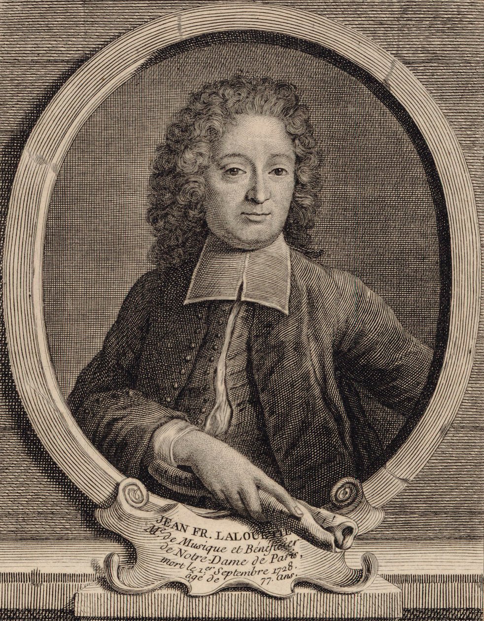 Portret van de Componist Jean-François Lallouette door Unbekannt