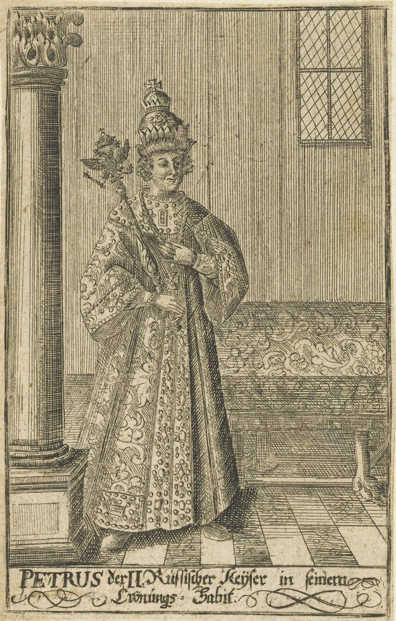 Portret van tsaar Peter II van Rusland, ca. 1730 door Unbekannt