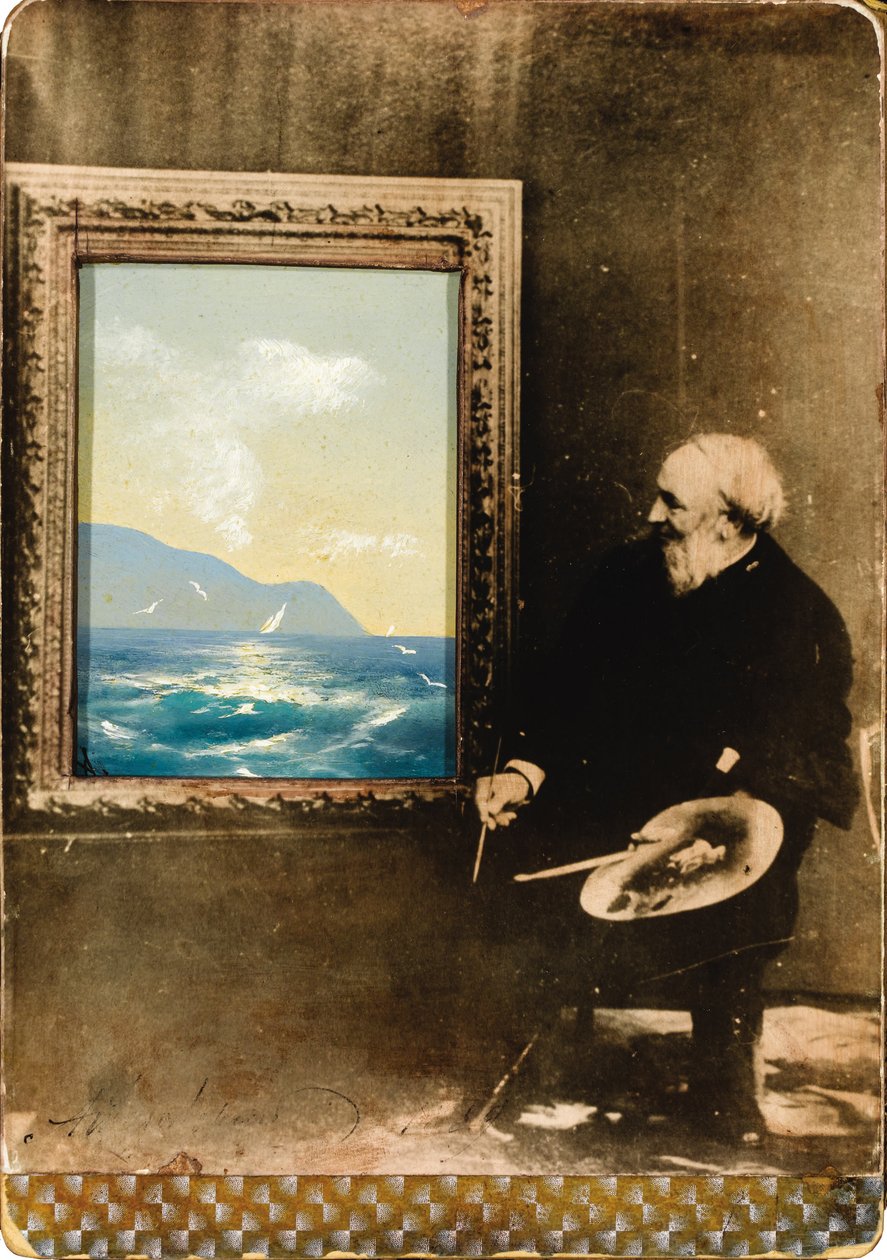 Portret van de kunstenaar Ivan Aivazovsky 1817-1900, 1889 door Unbekannt