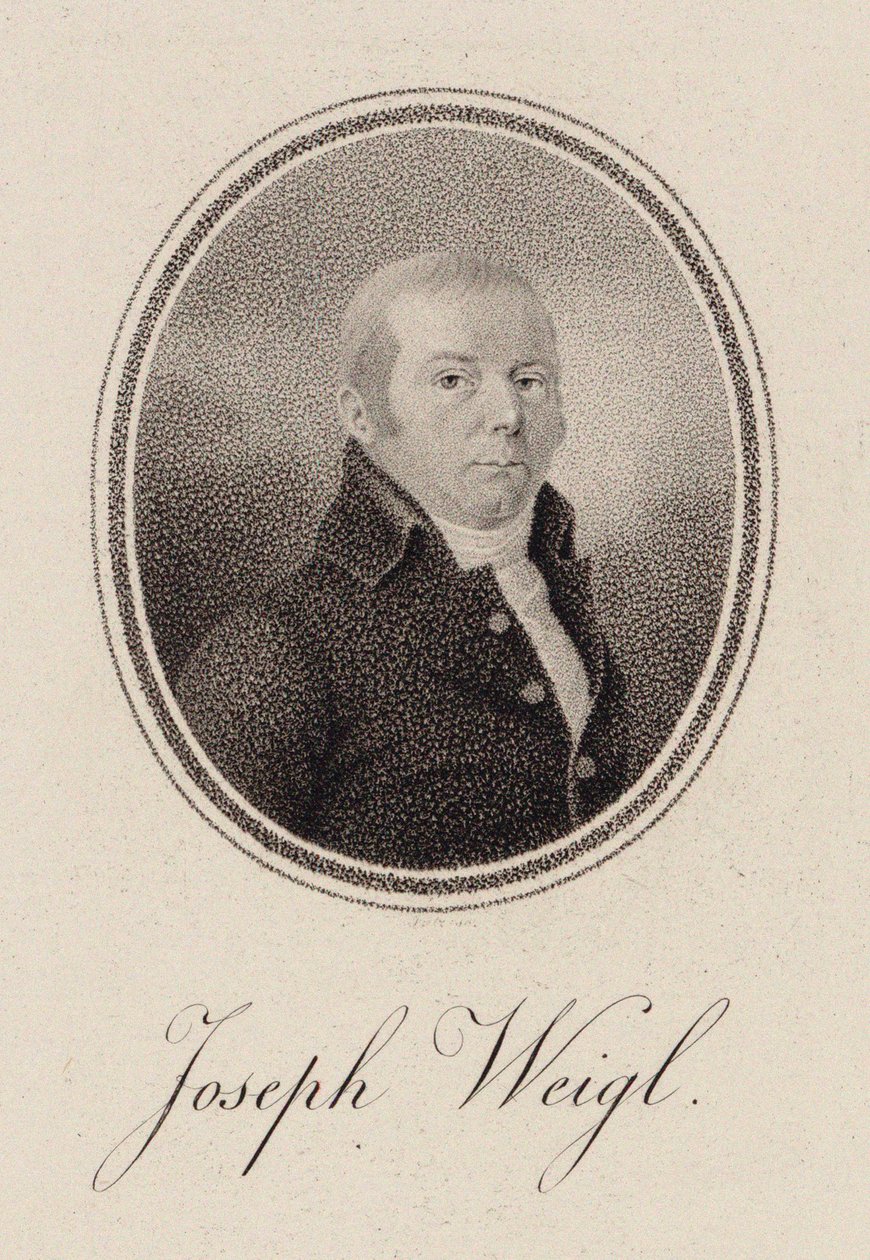 Portret van de cellist Joseph Franz Weigl 1740-1820, ca. 1785 door Unbekannt