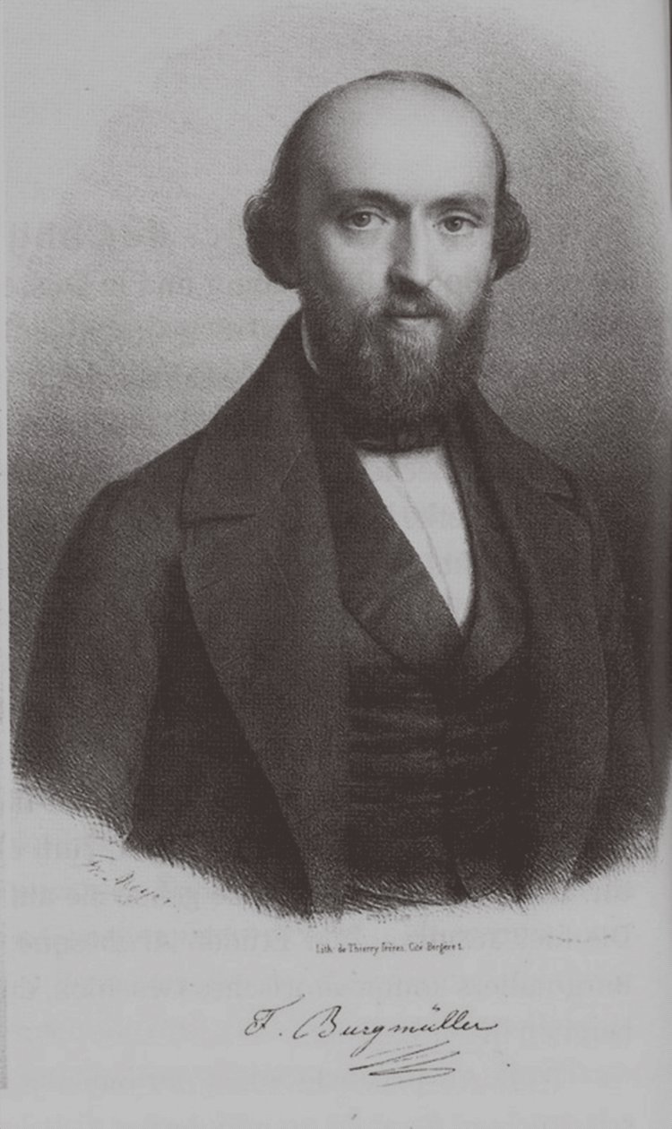 Portret van de componist Johann Friedrich Franz Burgmüller 1806-1874, ca. 1840 door Unbekannt