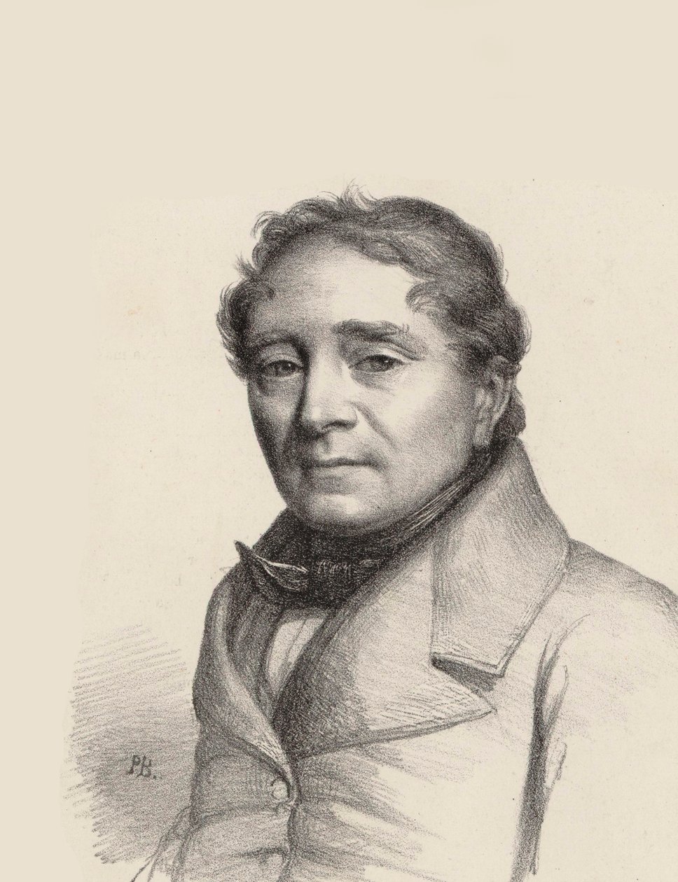 Portret van de operazanger Louis Antoine Eléonore Ponchard 1787-1866, 1845 door Unbekannt
