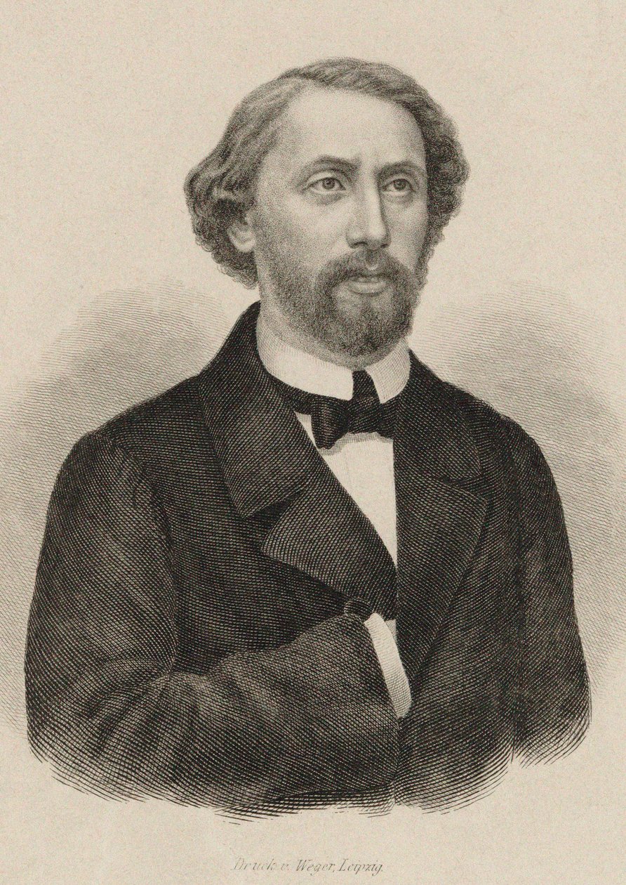 Portret van de pianist en componist Julius Schulhoff 1825-1898, 1860 door Unbekannt