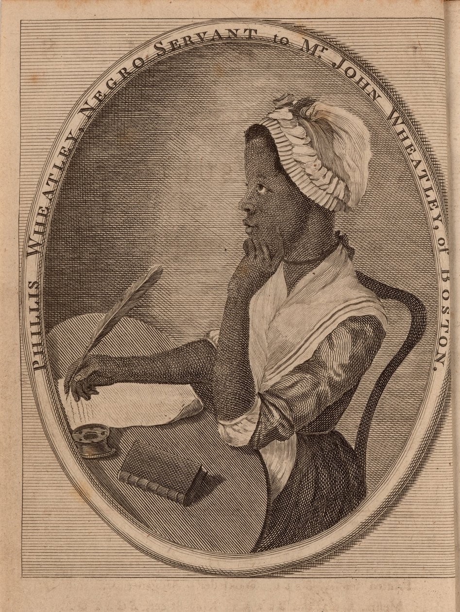 Portret van de dichteres Phillis Wheatley c.1753-1784, 1773 door Unbekannt