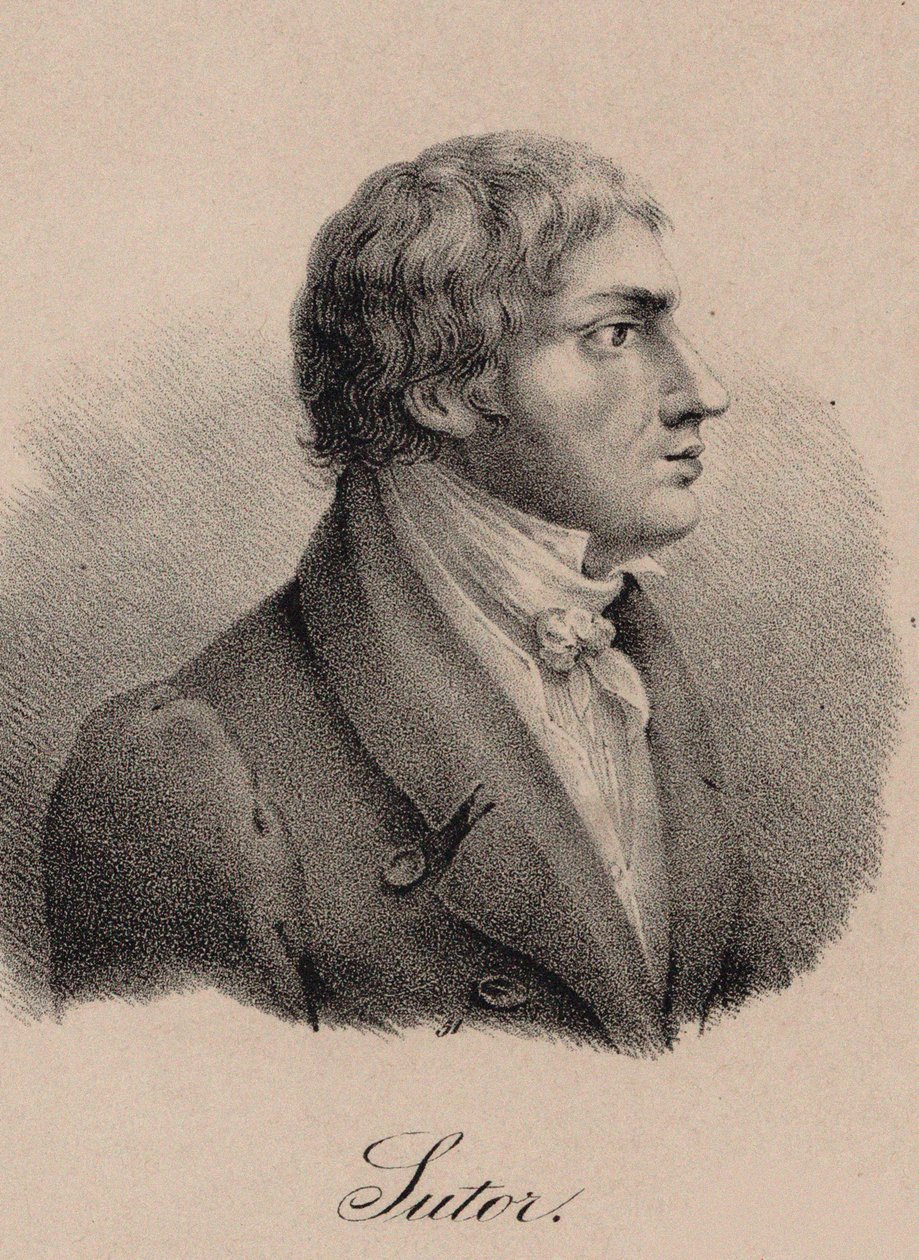 Portret van de zanger en componist Wilhelm Sutor 1774-1828, ca 1825 door Unbekannt