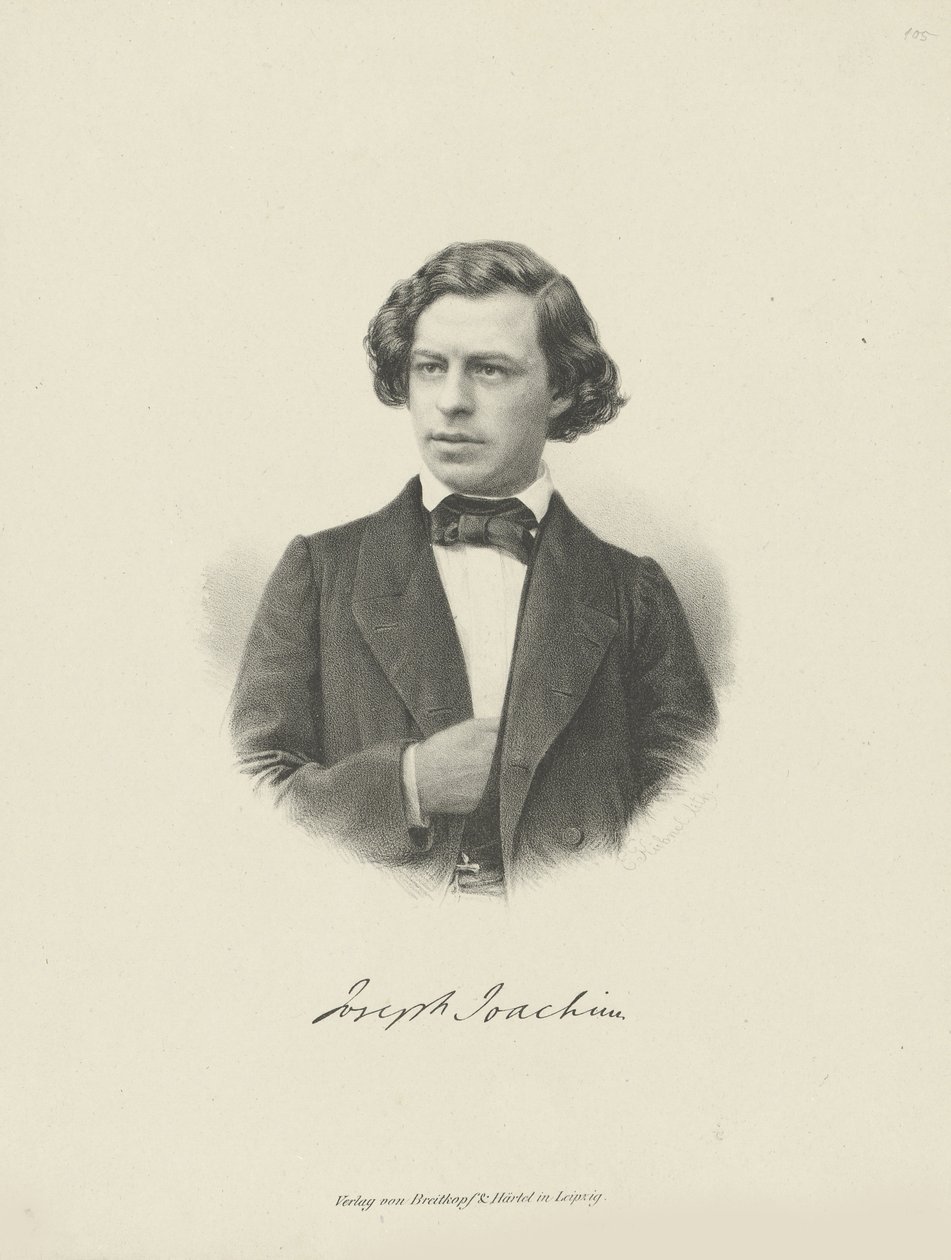 Portret van de violist en componist Joseph Joachim door Unbekannt