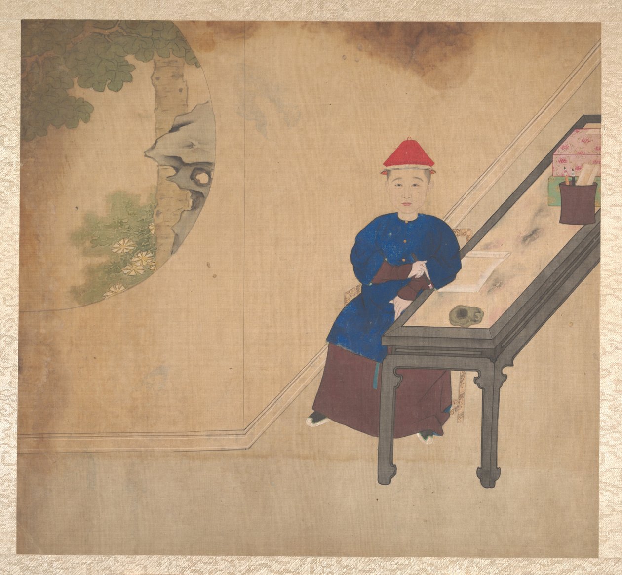 Portretten van leden van een Manchu-familie, midden 19e eeuw door Unbekannt