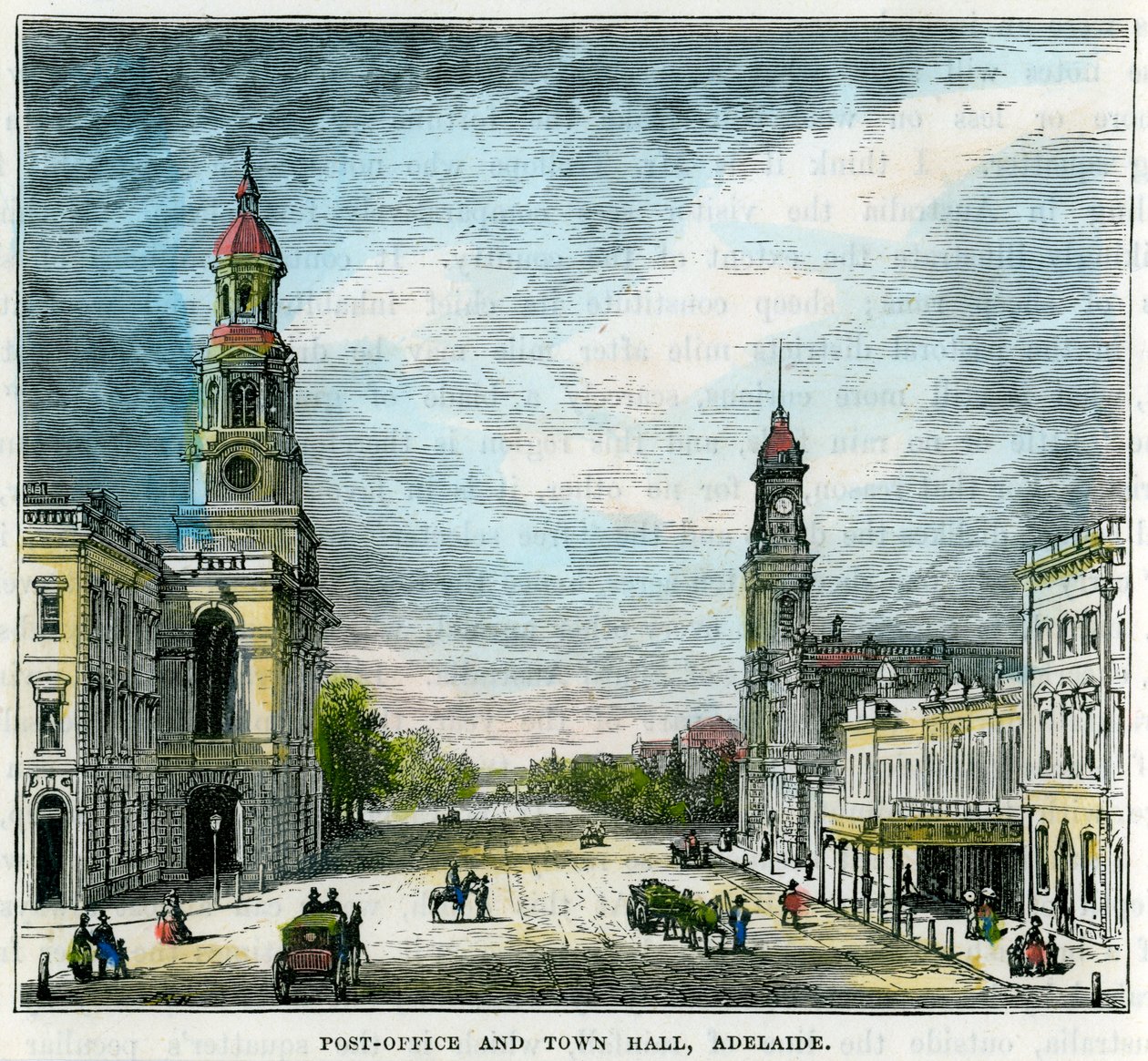 Postkantoor en stadhuis, Adelaide, Zuid-Australië, Australië, ca. 1880 door Unbekannt