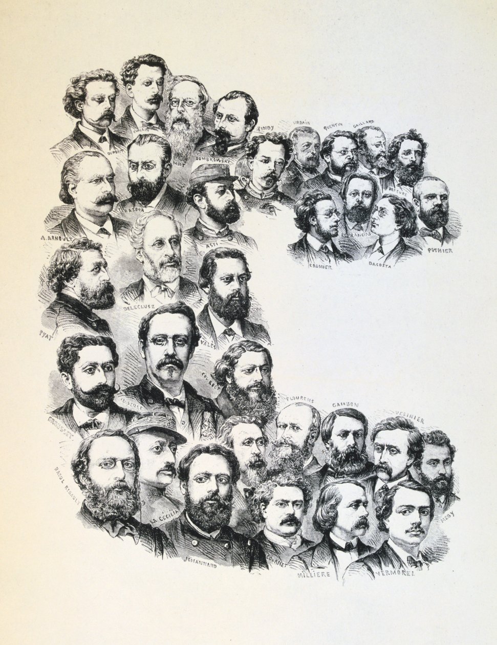 Poster met Portretten van de Communards, Parijse Commune, 1871 door Unbekannt