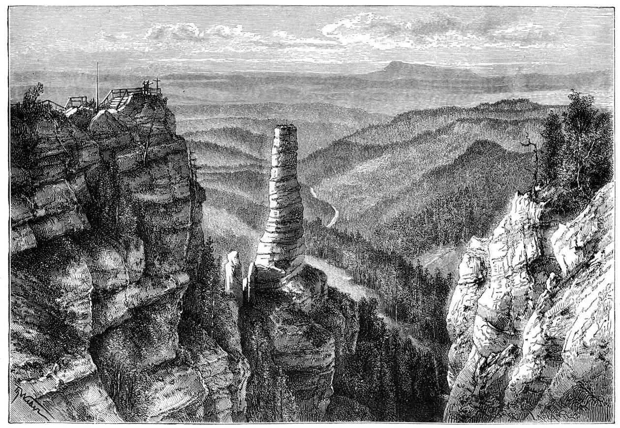 Prebischer Kogel, in Saksisch Zwitserland, 1879 door Unbekannt