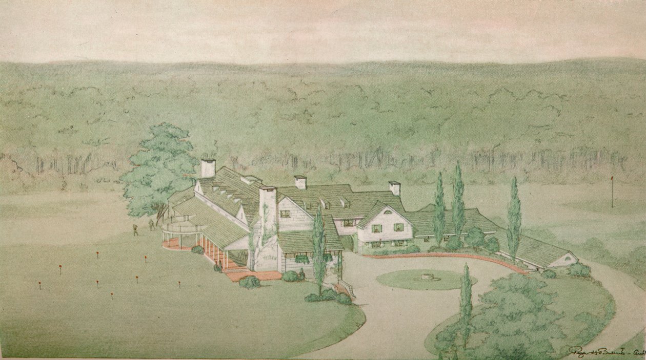 Voorlopige studie voor de Oakland Golf Club, Bayside, New York, 1925 door Unbekannt