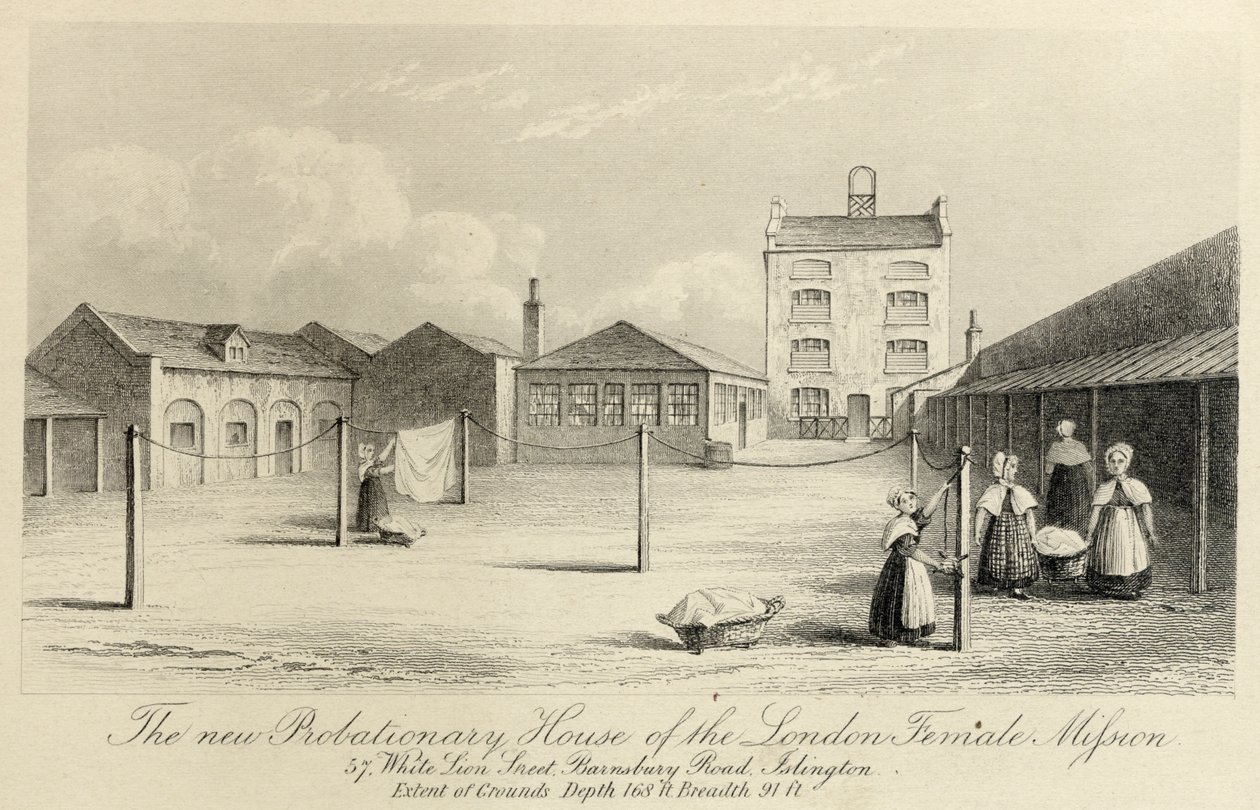 Proefhuis van de London Female Mission, 57 White Lion Street, Islington, Londen, c1836 door Unbekannt