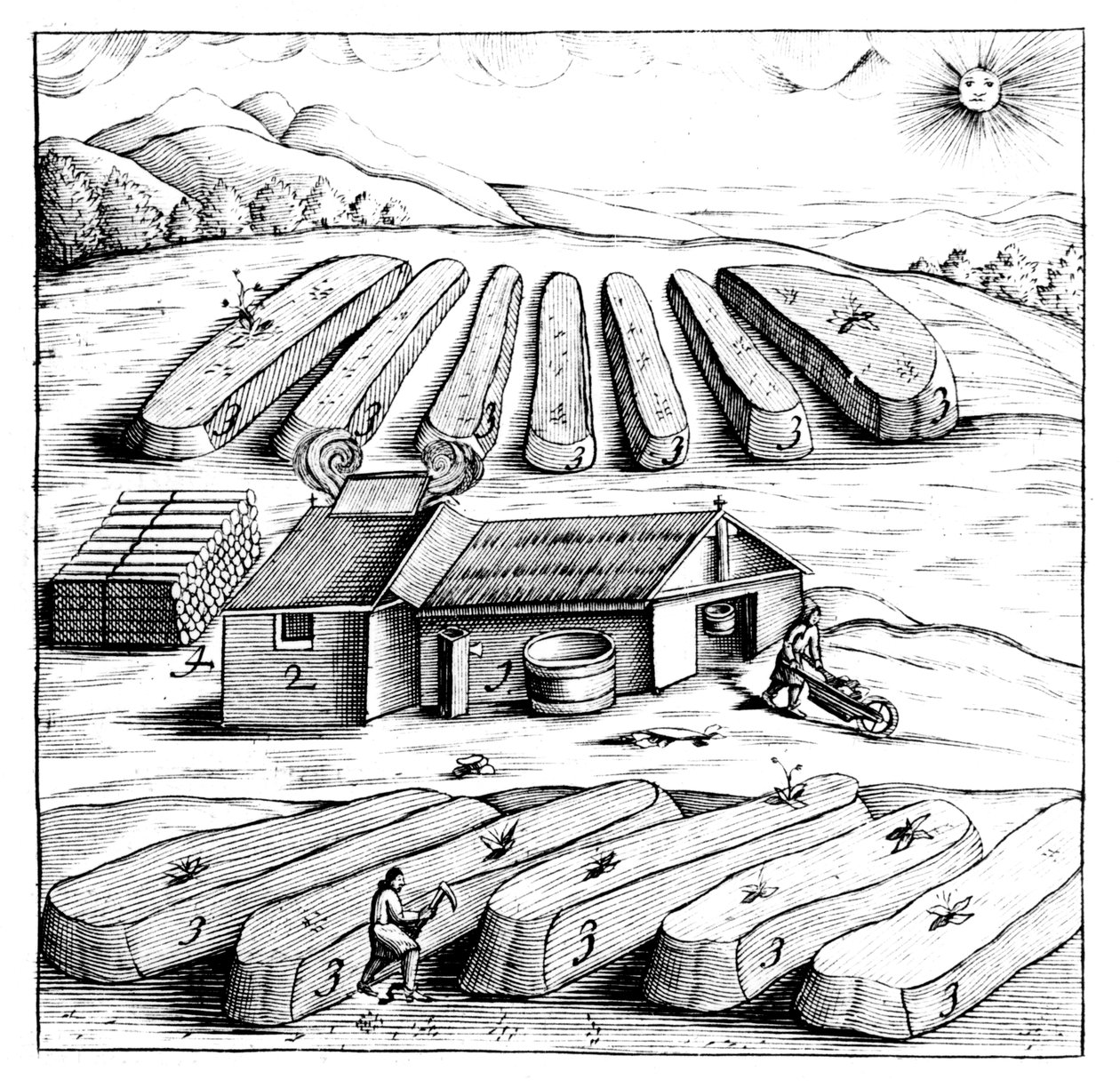 Productie van salpeter, kaliumnitraat of KN03, 1683 door Unbekannt