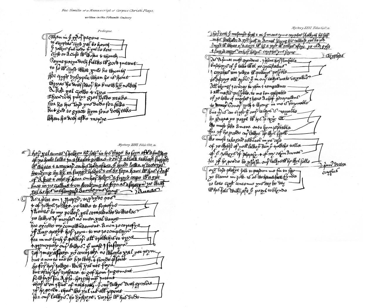 Prologen en tekst uit het manuscript van Corpus Christi spelen door Unbekannt