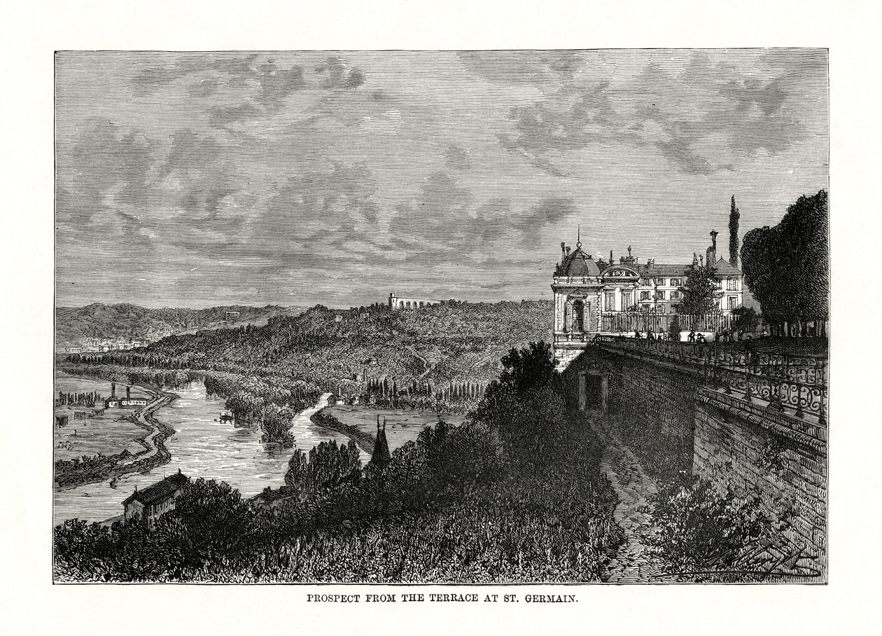 Uitzicht vanaf het terras in St Germain, Frankrijk, 1879 door Unbekannt