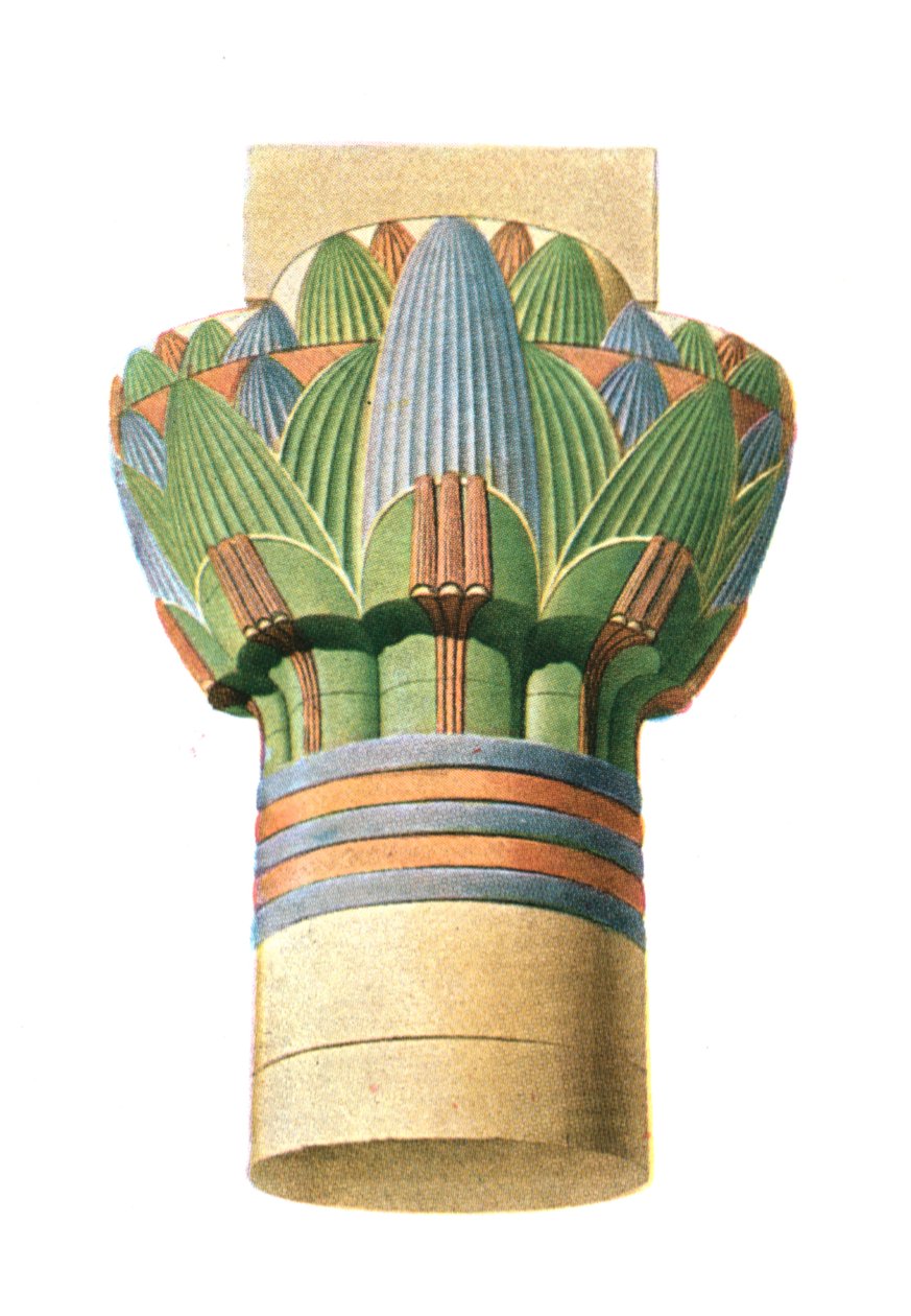 Ptolemaïsche kapiteel, Edfu, Egypte, 1928 door Unbekannt