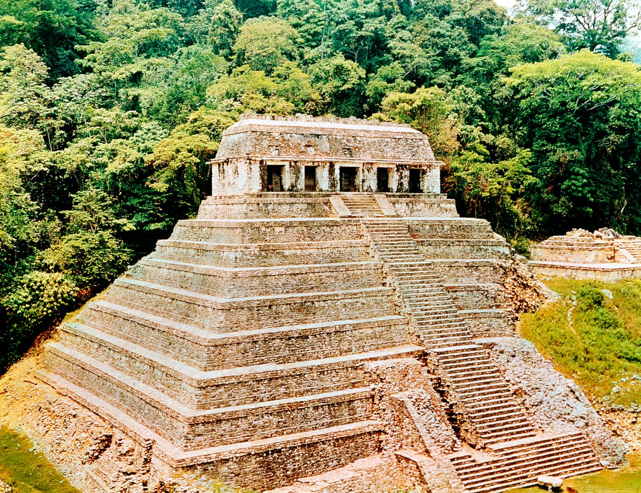 Piramide en Tempel van de Inscripties, Palenque, Mexico, 7e eeuw door Unbekannt