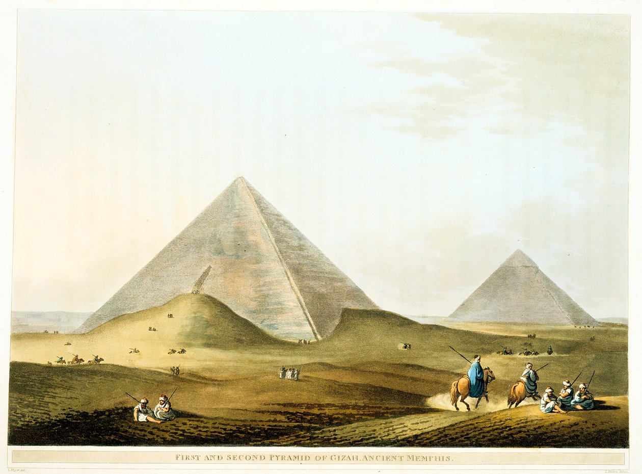 Piramides van Gizeh, Egypte, 4e dynastie, Oude Rijk, 26e eeuw v.Chr. 1801 door Unbekannt