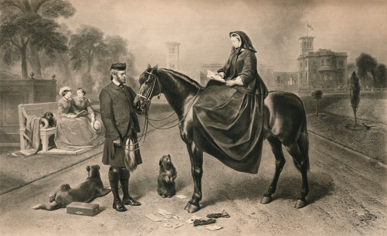 Koningin Victoria in Osborne House, 1865 1906 door Unbekannt