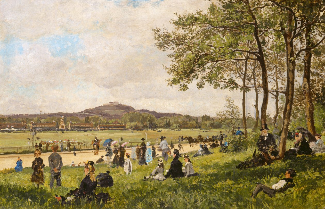 Renbaan bij Longchamps, ca. 1870 door Unbekannt