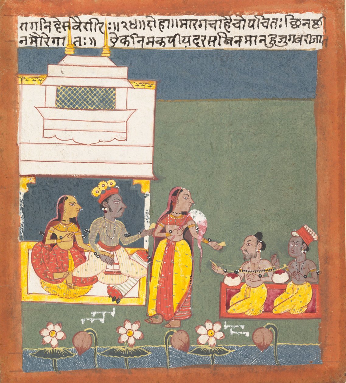 Ragini Des Variri: Pagina uit een verspreide Ragamala-serie (Garland of Musical Modes) door Unbekannt