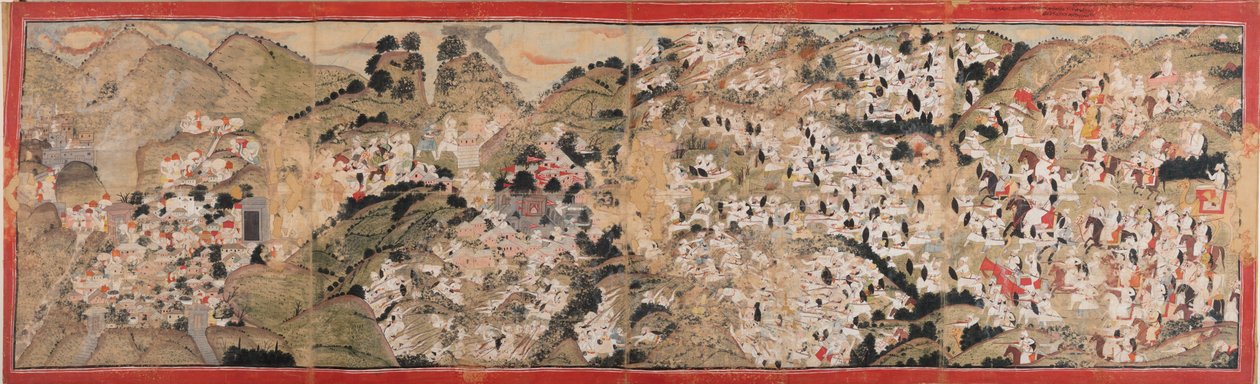 Raja Sansar Chand valt het fort van Kangra aan door Unbekannt Unbekannt
