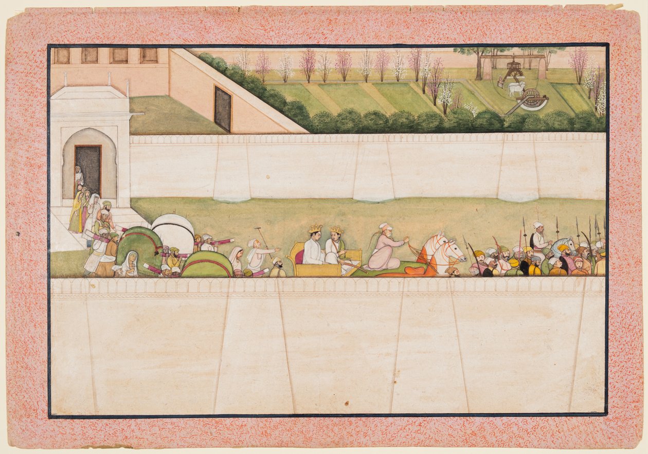 Ramas broers Bharata en Shatrughna vertrekken uit Ayodhya om Rama en Lakshmana te vinden door Unbekannt