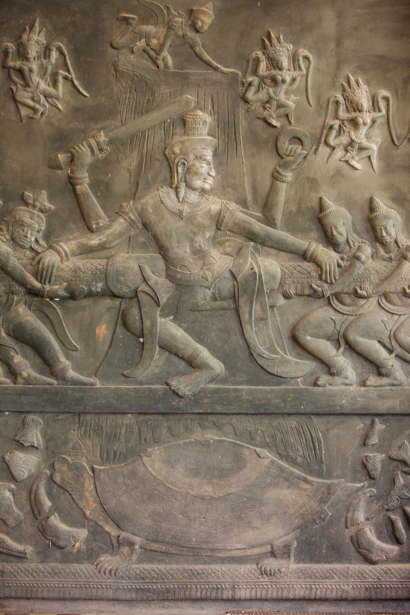 Ramayana beeldhouwwerk, Siem Reap, Cambodja door Unbekannt