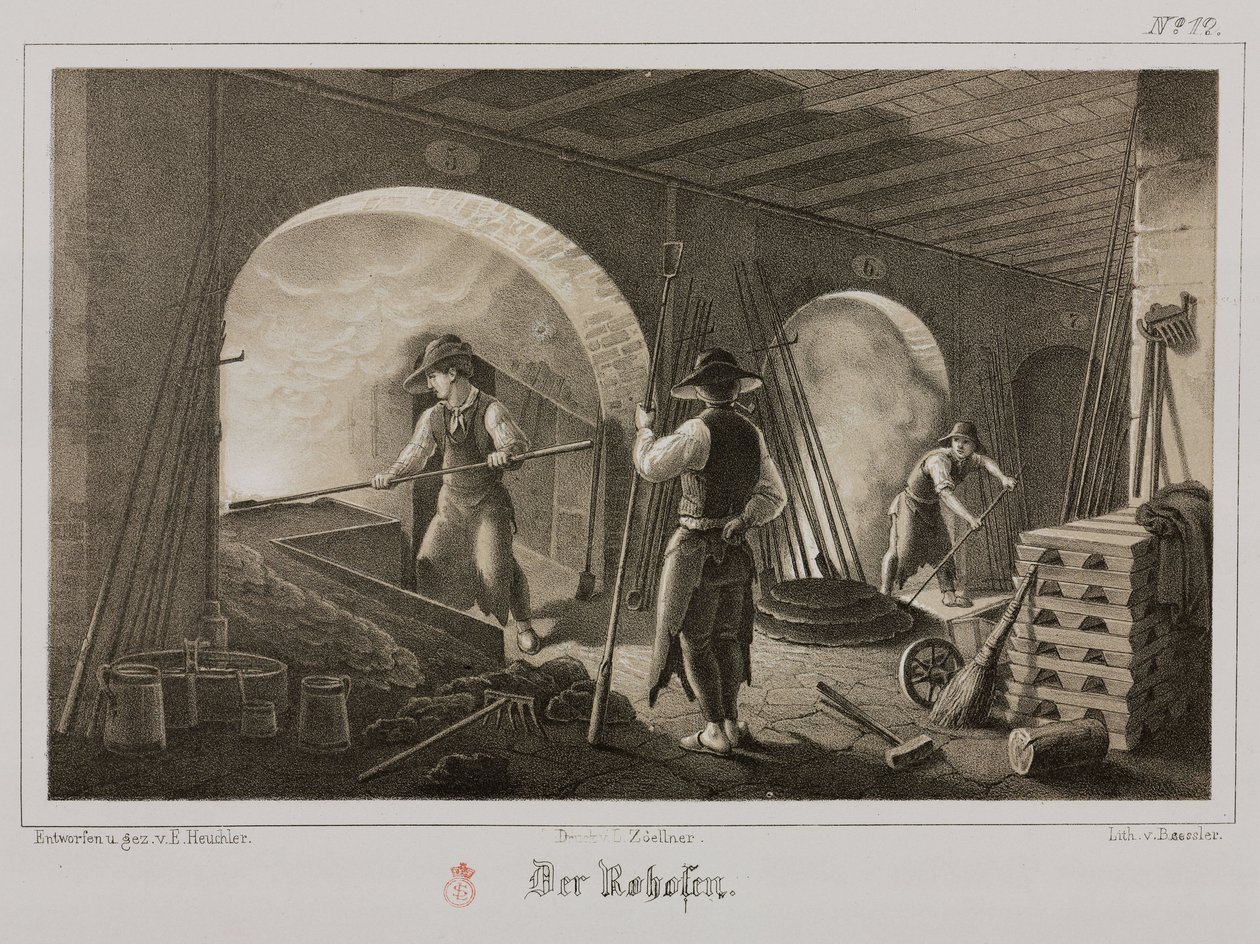 Grondstoffenverwerking, metallurgie smeden van edelmetaal, Duitsland, ca. 1851 door Unbekannt