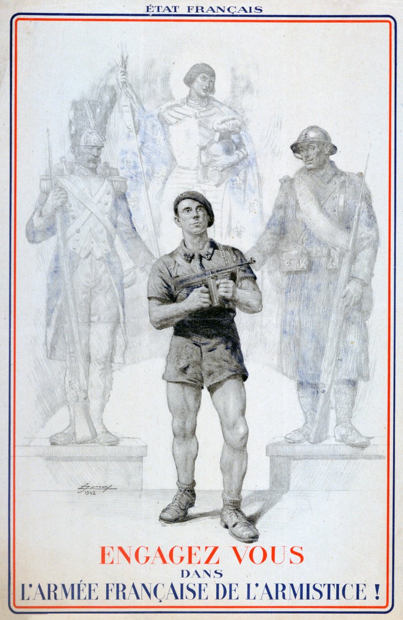 Wervingsposter voor het Franse Leger van de Wapenstilstand, 1940-1942 door Unbekannt
