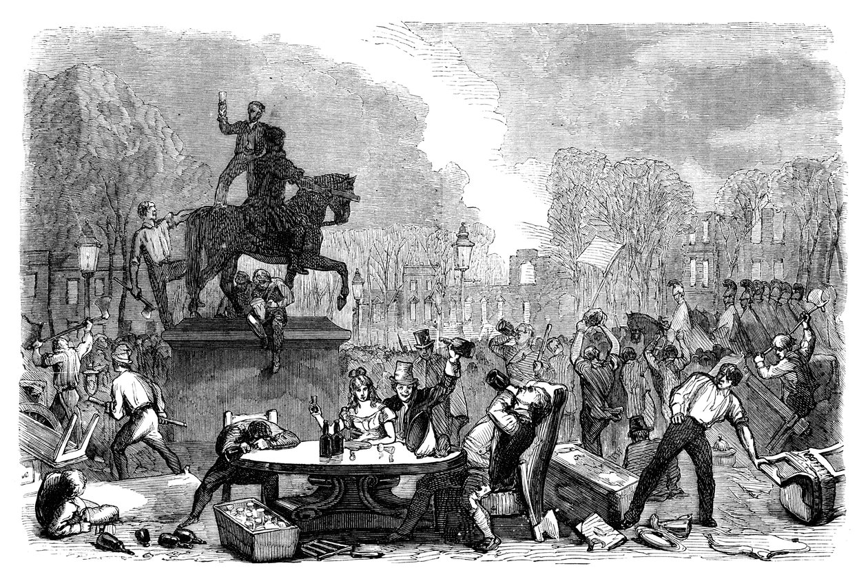 Hervormingsrellen in Queens Square, Bristol, 1831 door Unbekannt