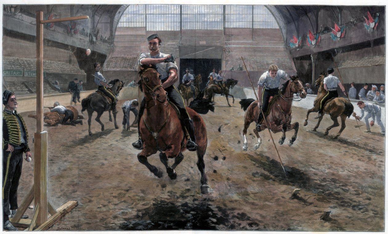 Repetitie voor het Koninklijk Militair Toernooi in de Agricultural Hall, Islington, Londen, 1886 door Unbekannt