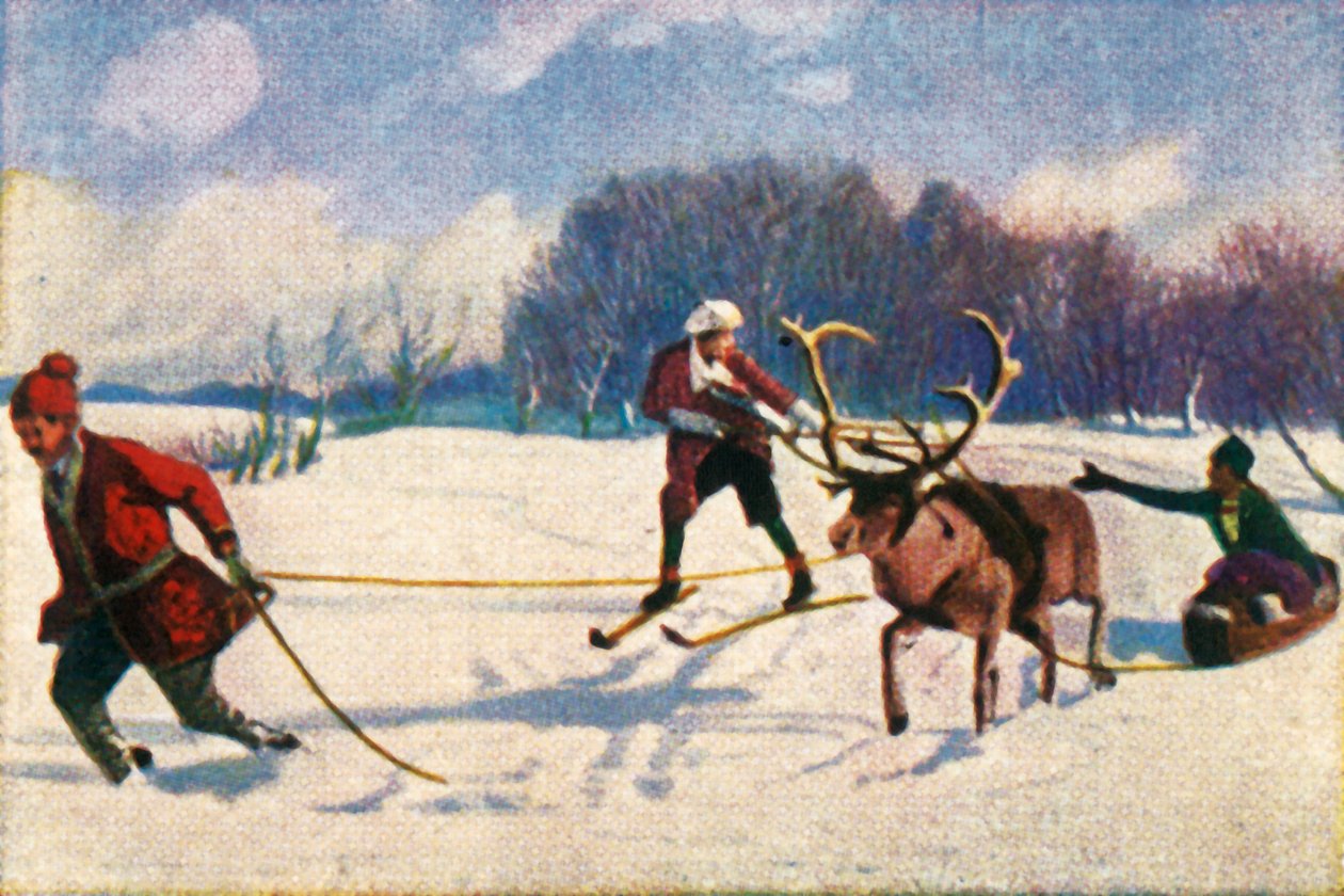 Rendiersleerit in Zweden, ca. 1928 door Unbekannt