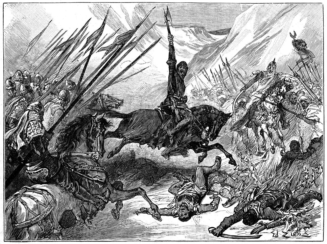 Richard I, Coeur de Lion bij de Slag om Arsuf, 1191, ca. 1880 door Unbekannt