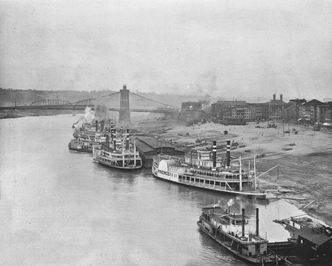 Rivieroever, Cincinnati, Ohio, VS, ca. 1900 door Unbekannt