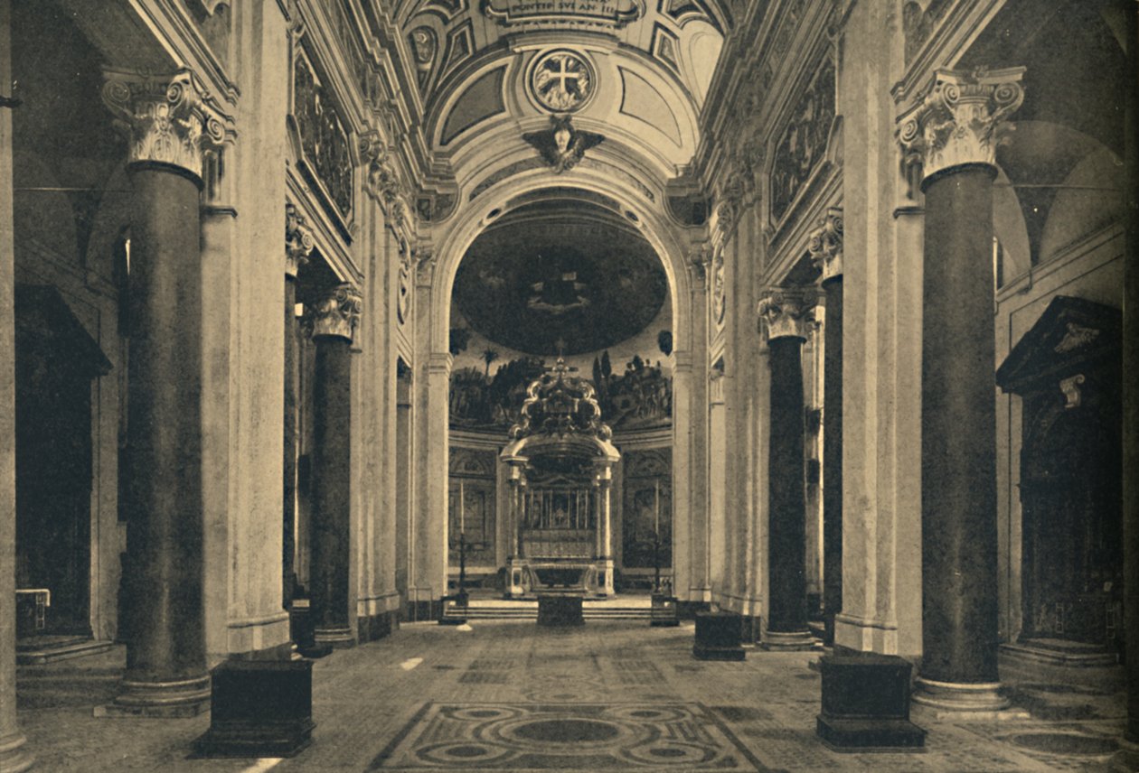 Rome - Interieur van de Basiliek van het Heilig Kruis van Jeruzalem, 1910 door Unbekannt