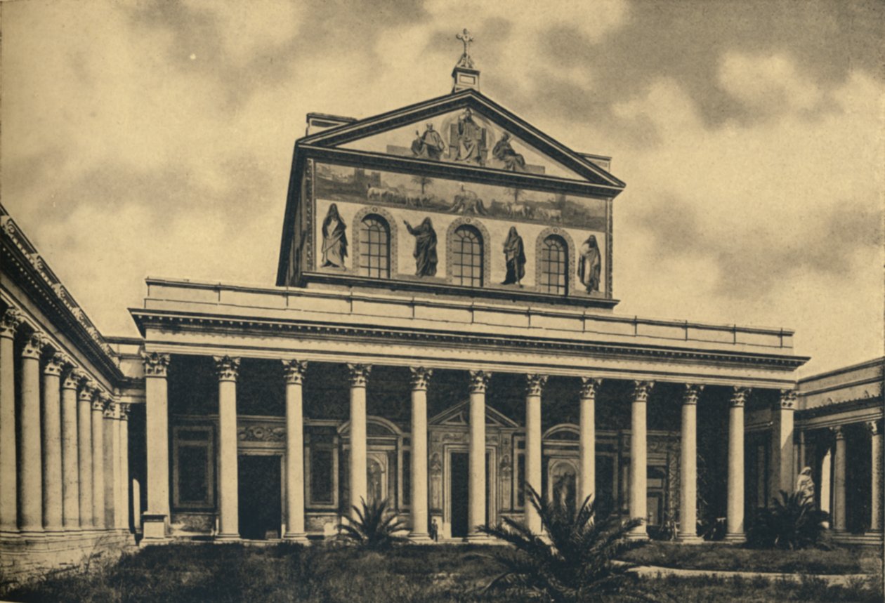 Rome - Hoofdfacade van de Basiliek van Sint-Paulus buiten de muren, 1910 door Unbekannt