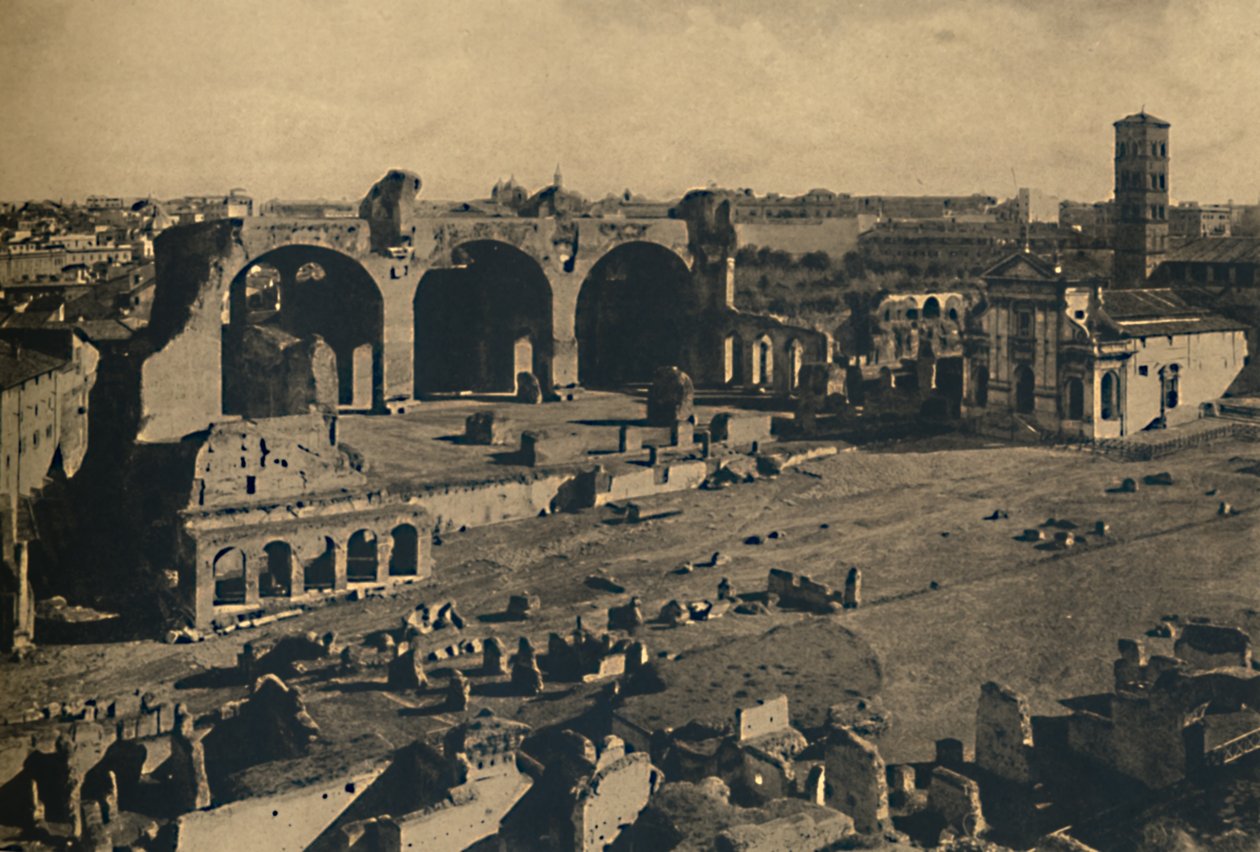 Rome - Romeins Forum - Basiliek van Maxentius en kerk van S. Francesca Romana, 1910 door Unbekannt