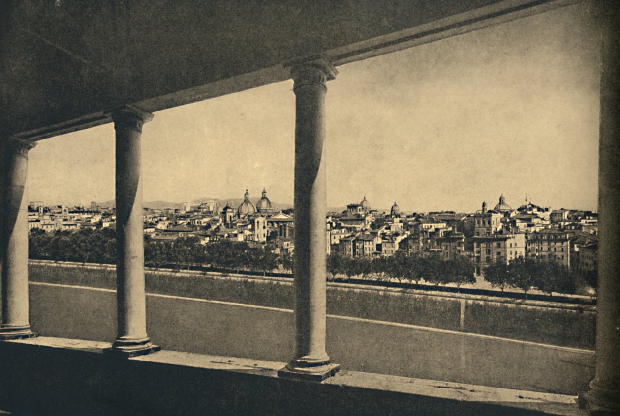 Rome - Uitzicht op de stad vanaf de Logia door Bramante in Kasteel St. Angelo, 1910 door Unbekannt