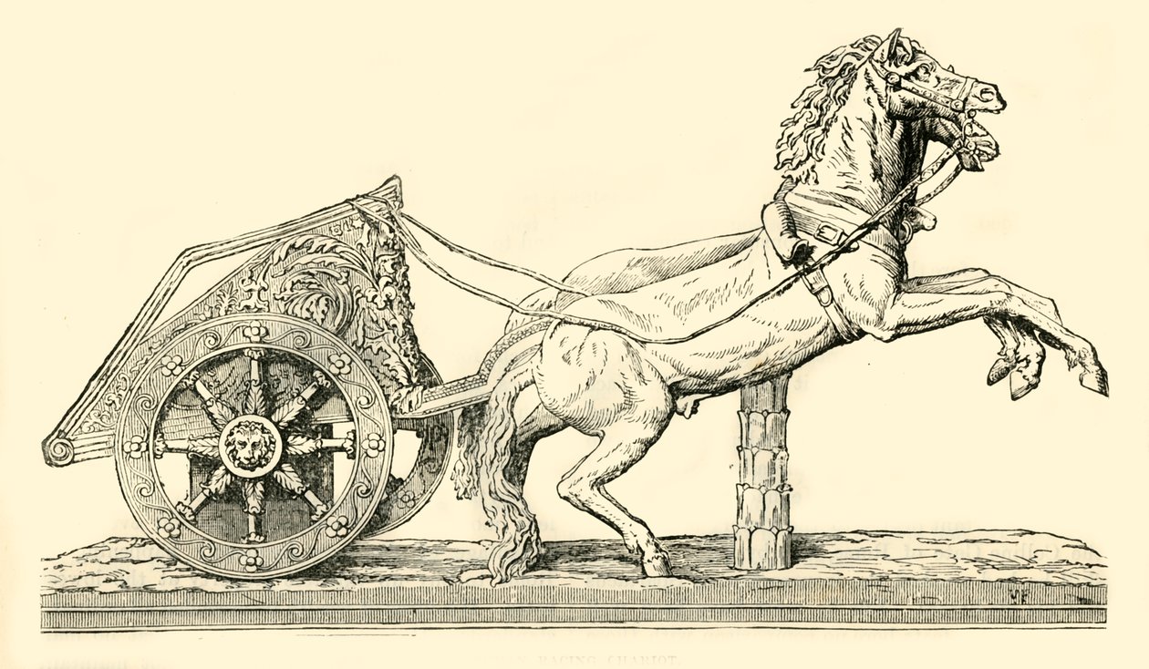 Romeinse racewagen, 1890 door Unbekannt