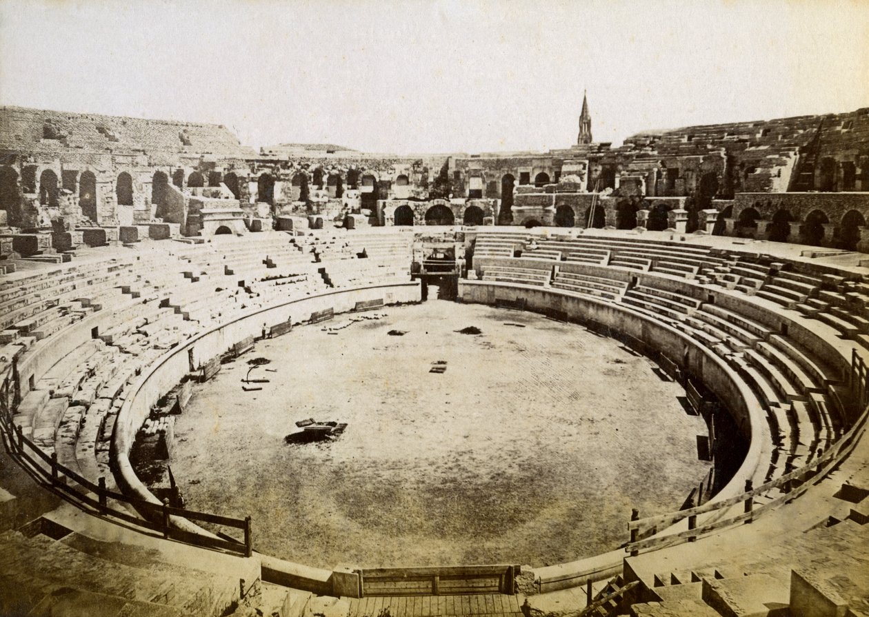 Romeins amfitheater, Nîmes, Frankrijk, eind 19e of begin 20e eeuw door Unbekannt