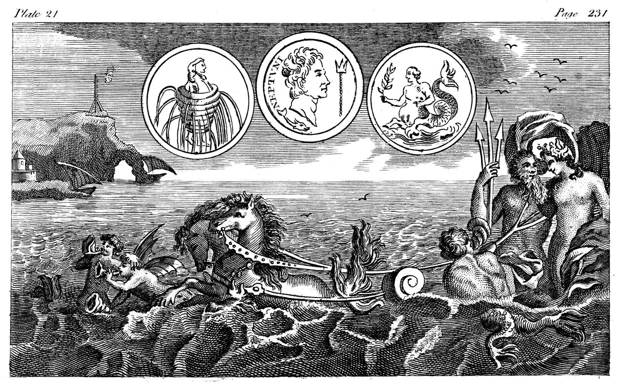 Romeinse god Neptunus door Unbekannt