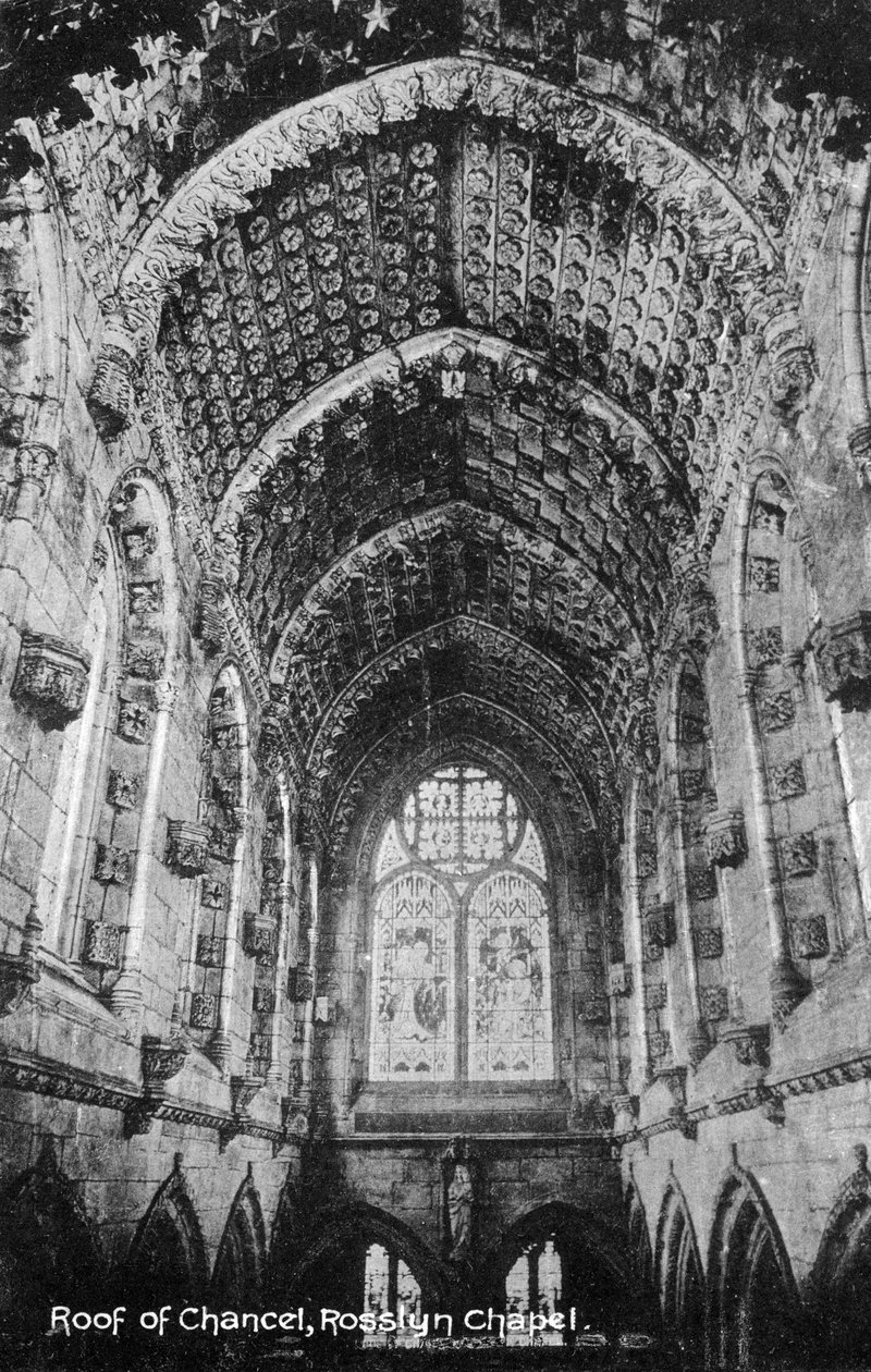 Dak van het koor, Rosslyn Chapel, Midlothian, Schotland, 20e eeuw door Unbekannt